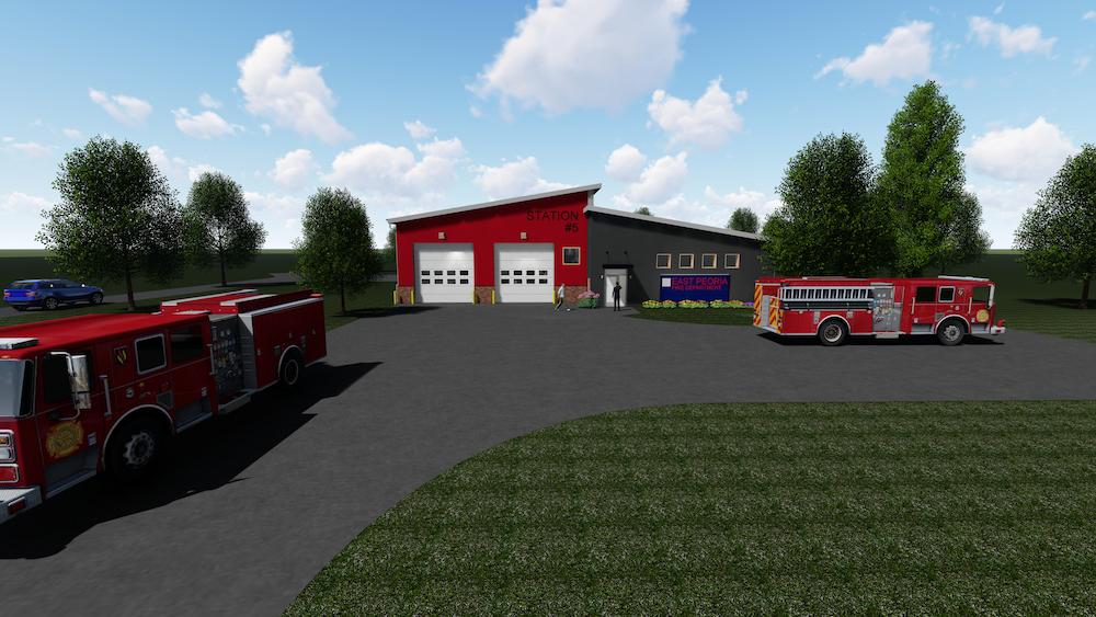 Concept sketch of the East Peoria Fire Station
